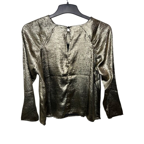 Hazel Metallic Long Sleeve Blouse M - Picture 4 of 15
